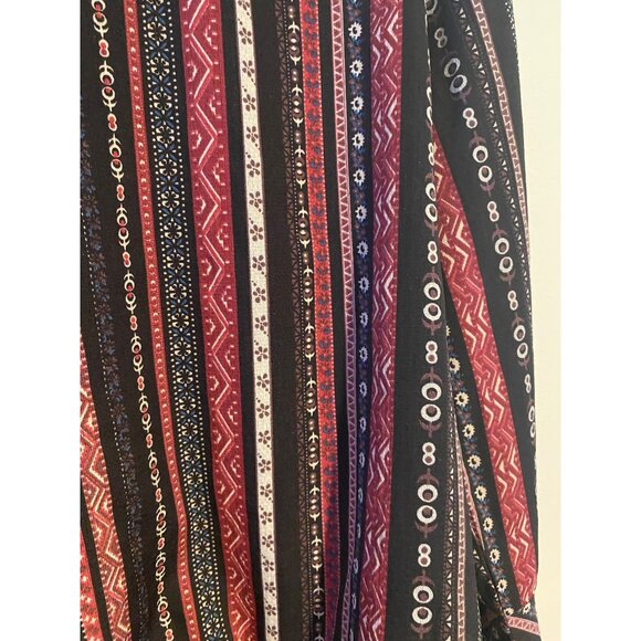 Jodifl Womens Boho Top Tie Front Size L Floral Peasant Dark Cottage Hippie - Picture 10 of 10